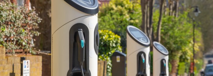 Electric car charging station around Crouch End area on London street